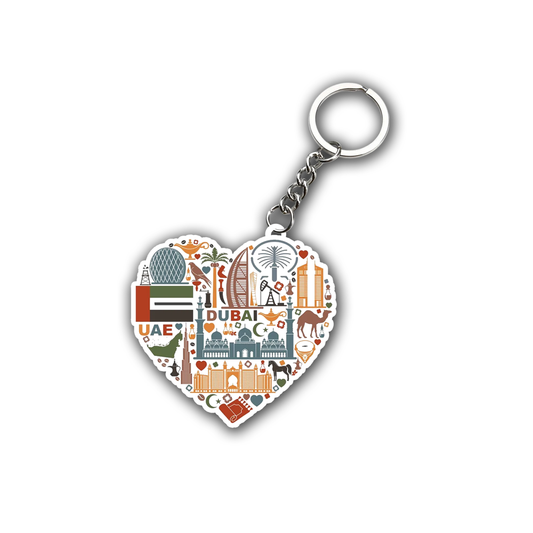 Dubai Heart  Key chain ( Set of 2 )