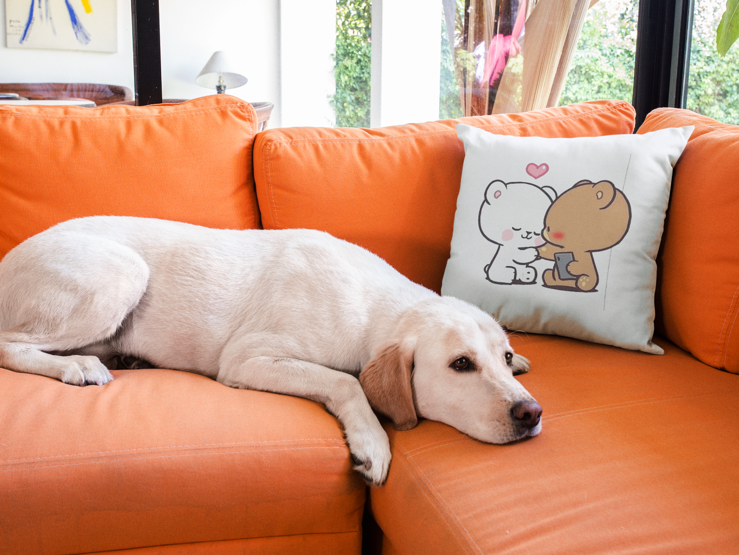 Mocha Bear  Printed Cushion