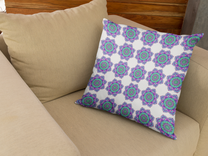 Printed Ethnic Cushion Cover with Filler Included ( 12 inch x 12 inch )