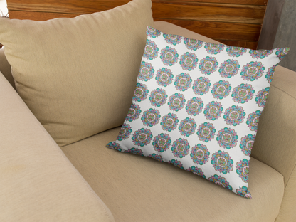 Printed Ethnic Cushion Cover with Filler Included ( 12 inch x 12 inch )