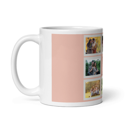 Customized Coffee Mug - Add Your Own Photo -8 Photo Frame Pattern