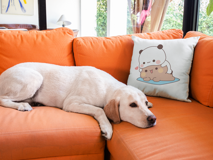 Mocha Bear Printed Cushion