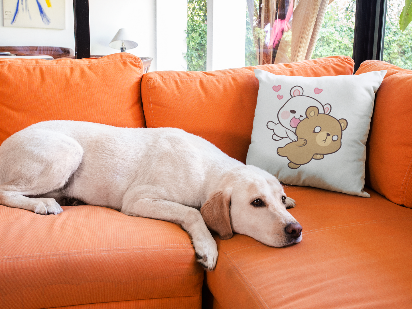 Mocha Bear Printed Cushion