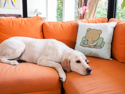 Mocha Bear Printed Cushion