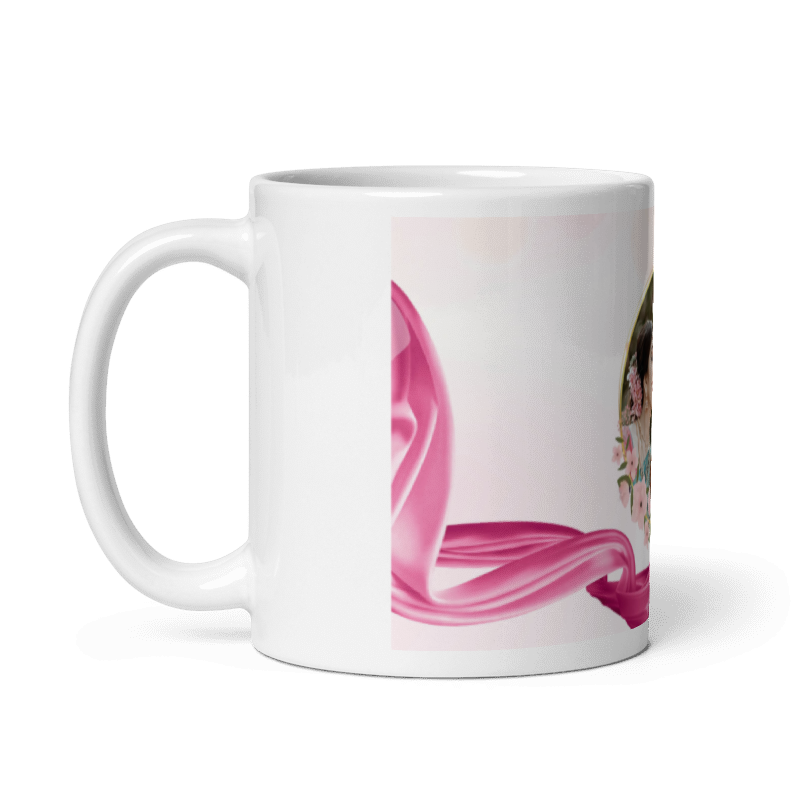 Customized Coffee Mug - Add Your Own Photo -Love Pattern Background