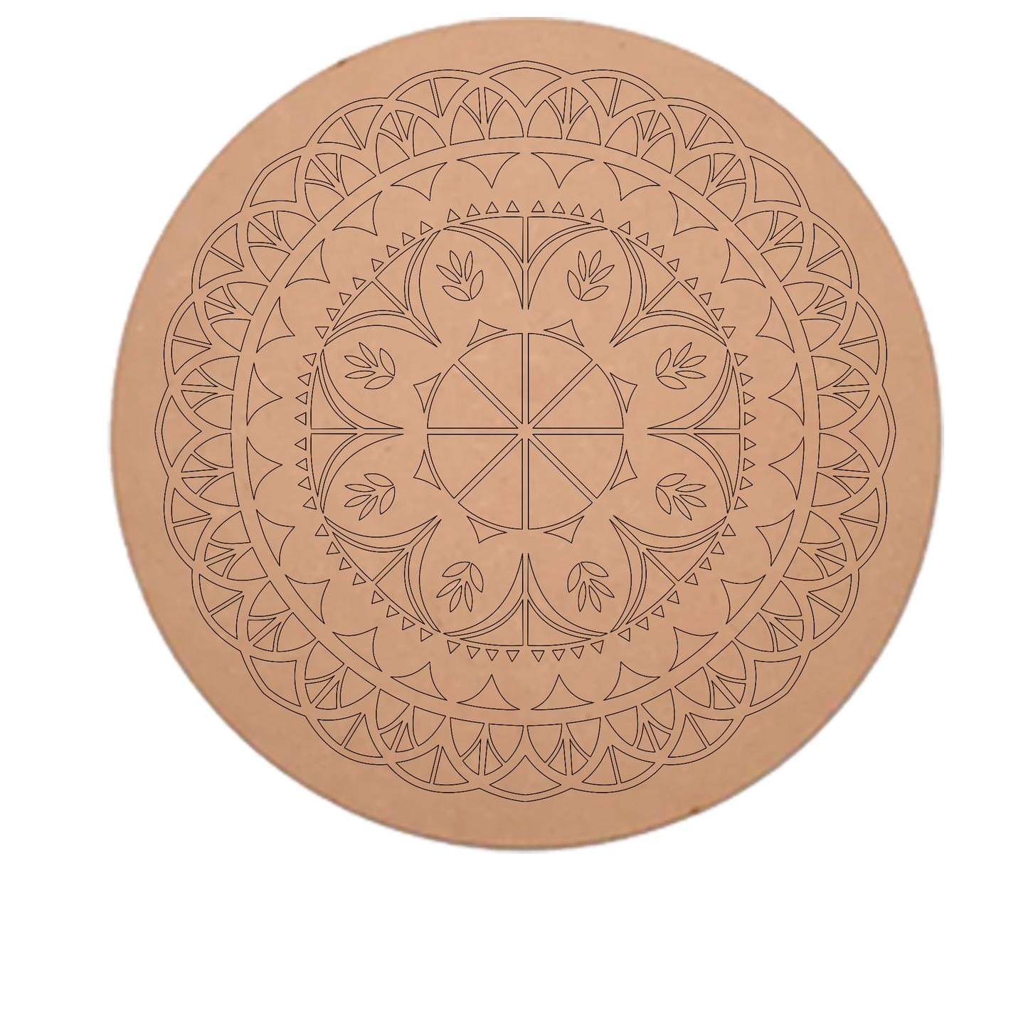 MDF Pre Marked Art Design Round Cutout Mandala Design