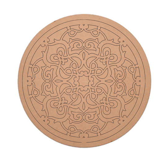 MDF Pre Marked Art Design Round Cutout Design