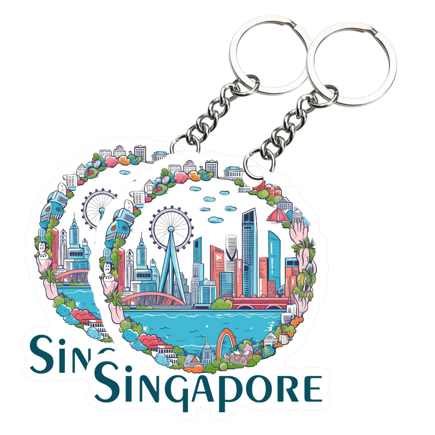 Singapore Beautiful   Key chain ( Set of 2 )