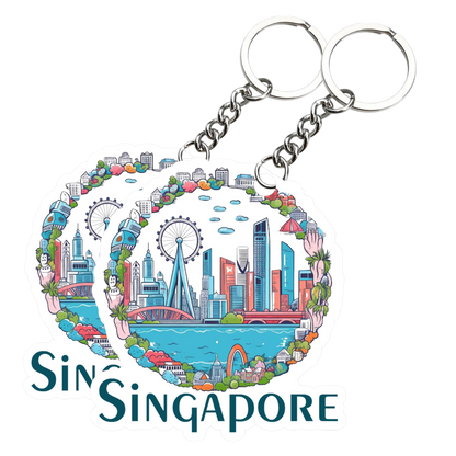 Singapore Beautiful   Key chain ( Set of 2 )