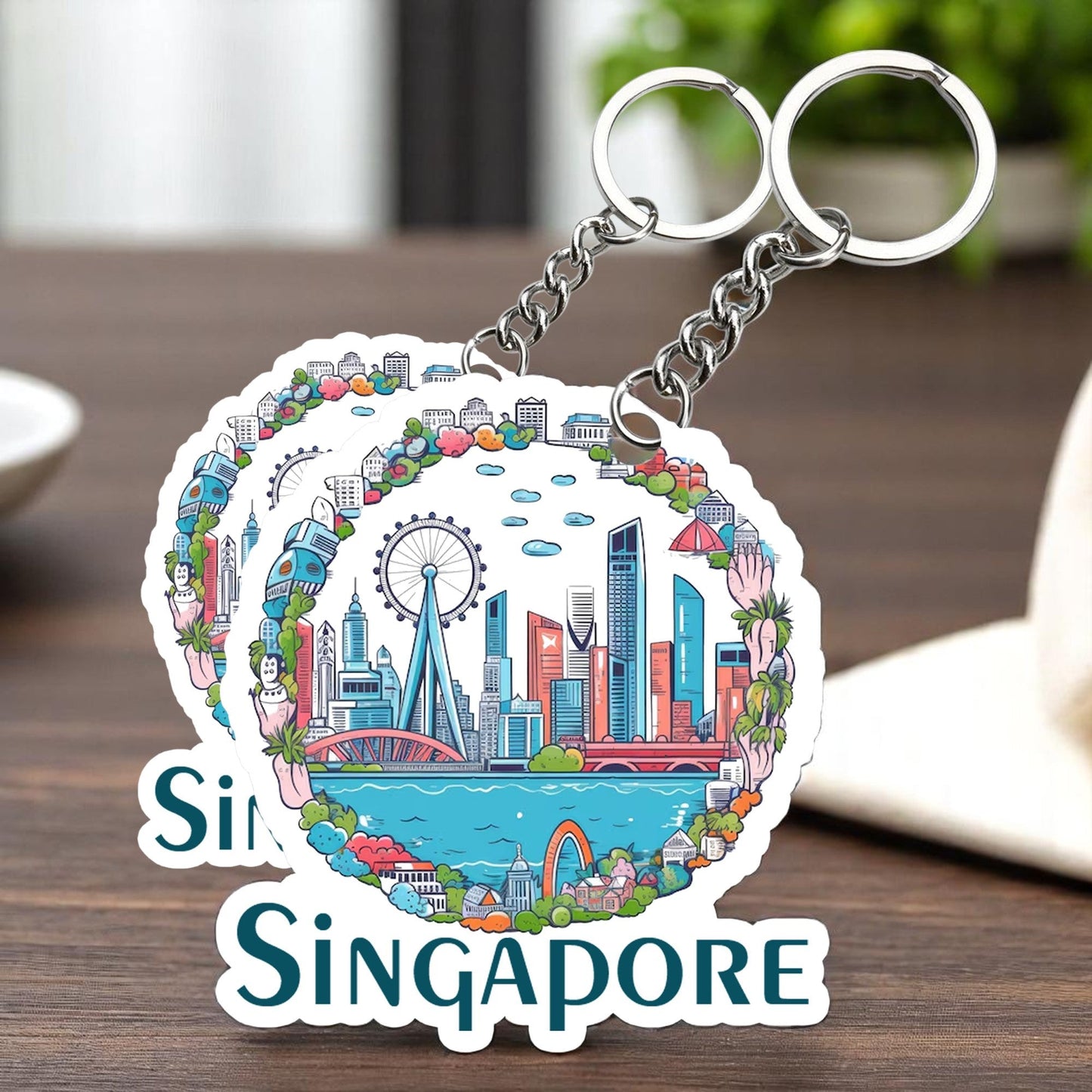 Singapore Beautiful   Key chain ( Set of 2 )
