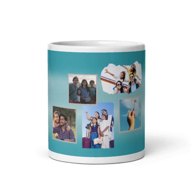 Customized Coffee Mug - Add Your Own Photo -5 Photo Frame Pattern