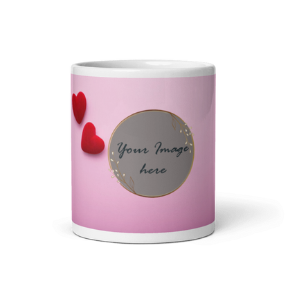 Customized Coffee Mug - Add Your Own Photo -Light Pink Background