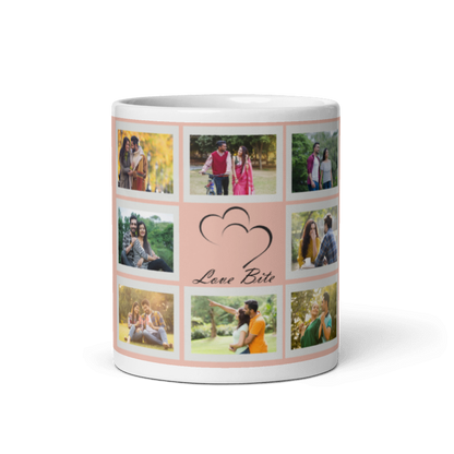 Customized Coffee Mug - Add Your Own Photo -8 Photo Frame Pattern