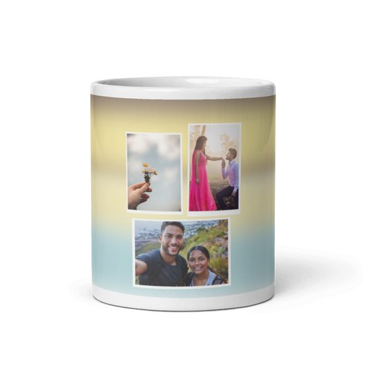 Customized Coffee Mug - Add Your Own Photo -3 Photo Frame Pattern