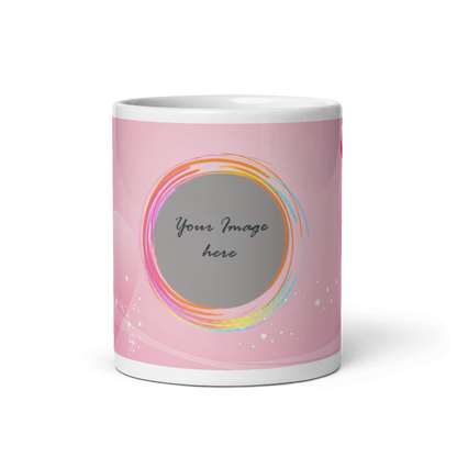 Customized Coffee Mug - Add Your Own Photo - Beautiful Pink Background