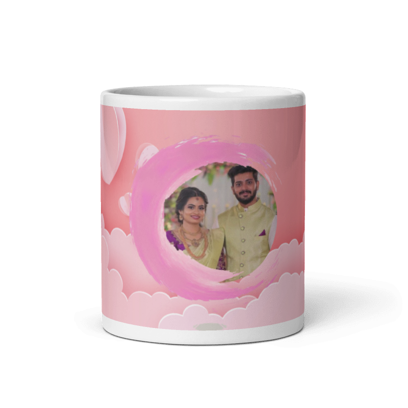 Customized Coffee Mug - Add Your Own Photo - Pink Background Design