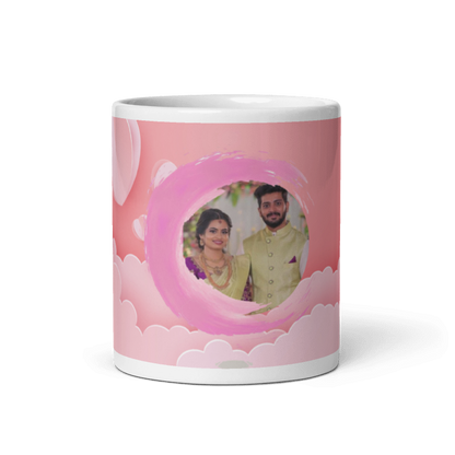 Customized Coffee Mug - Add Your Own Photo - Pink Background Design