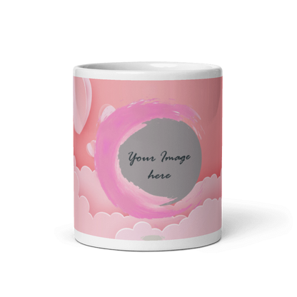 Customized Coffee Mug - Add Your Own Photo - Pink Background Design