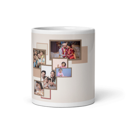 Customized Coffee Mug - Add Your Own Photo -6 Photo Frame Pattern