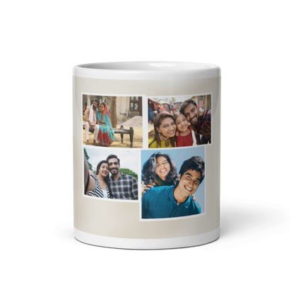 Customized Coffee Mug - Add Your Own Photo -4 Photo Frame Pattern