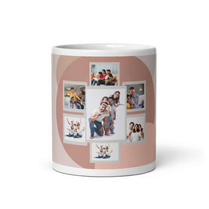 Customized Coffee Mug - Add Your Own Photo -7 Photo Frame Pattern