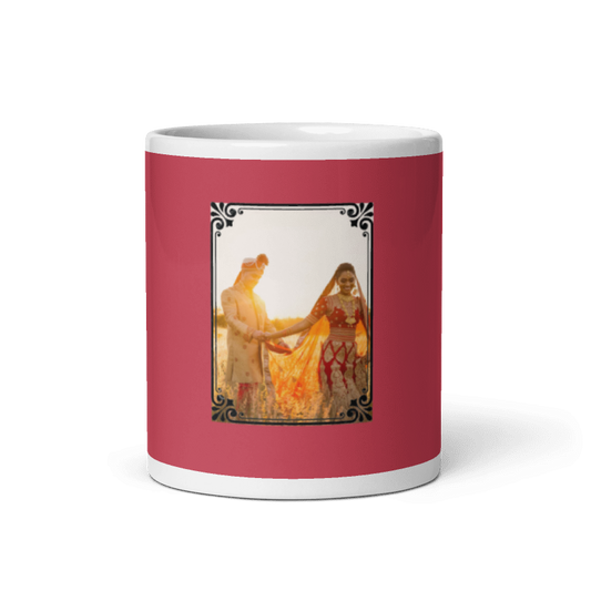 Customized Coffee Mug - Add Your Own Photo -Brown Background