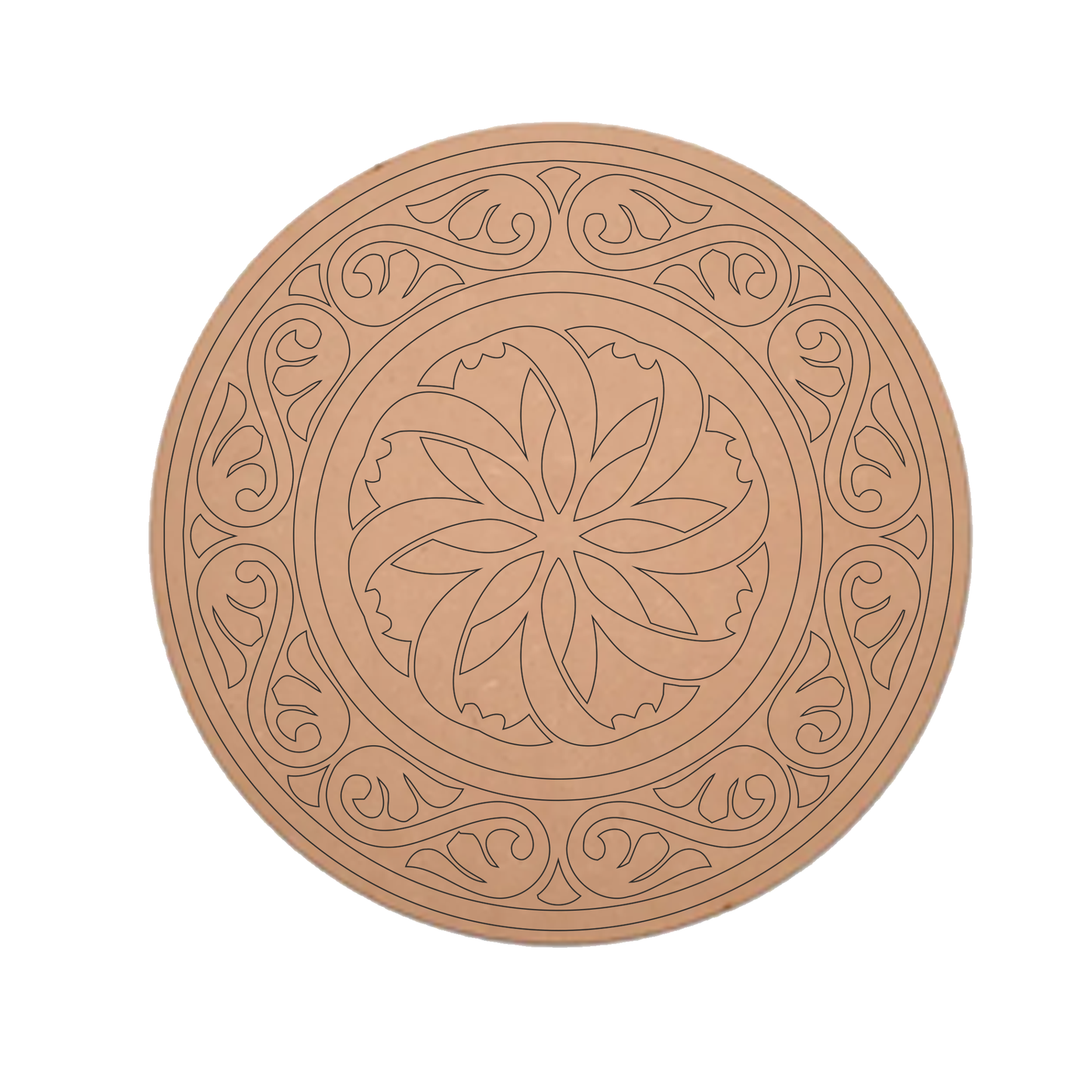 MDF Pre Marked Mandala Art Round Cutout