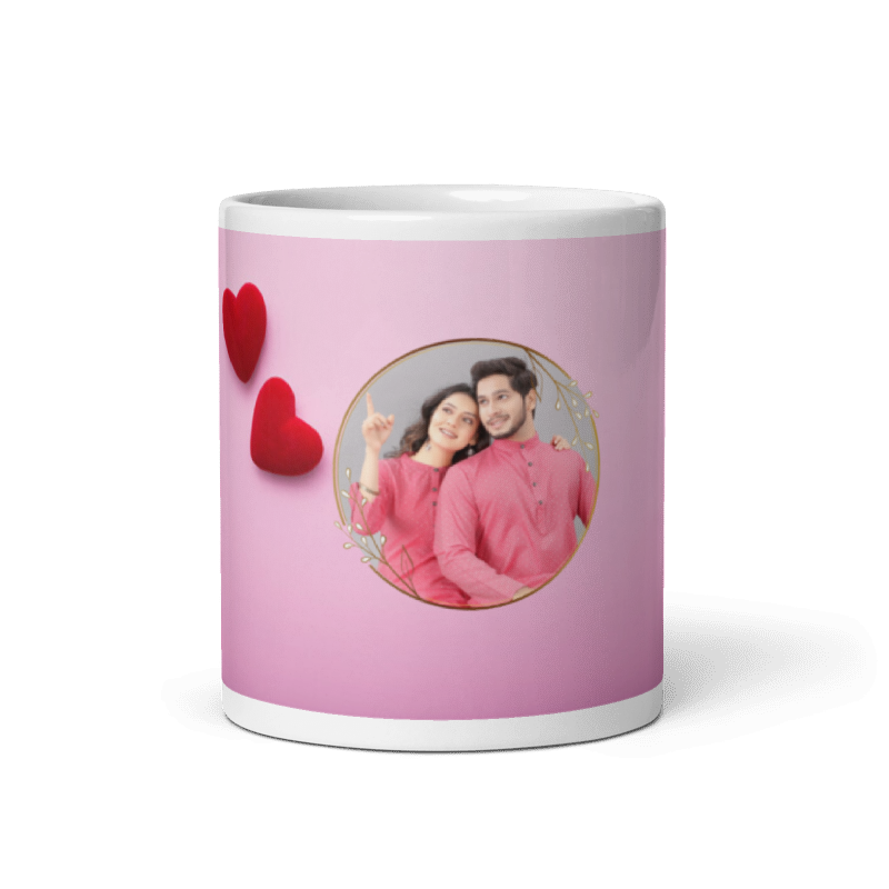 Customized Coffee Mug - Add Your Own Photo -Light Pink Background