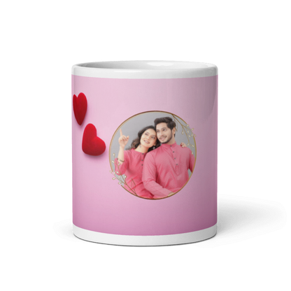 Customized Coffee Mug - Add Your Own Photo -Light Pink Background