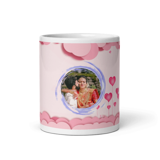 Customized Coffee Mug - Add Your Own Photo - Flower Design