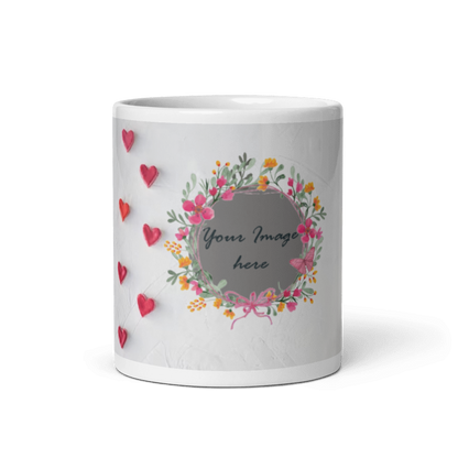 Customized Coffee Mug - Add Your Own Photo - Heart Pattern