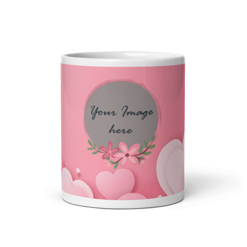 Customized Coffee Mug - Add Your Own Photo -Love Background