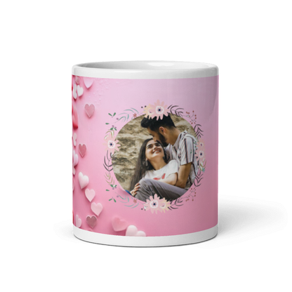 Customized Coffee Mug - Add Your Own Photo - Floral Pattern