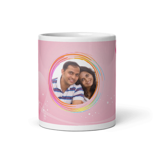 Customized Coffee Mug - Add Your Own Photo - Beautiful Pink Background