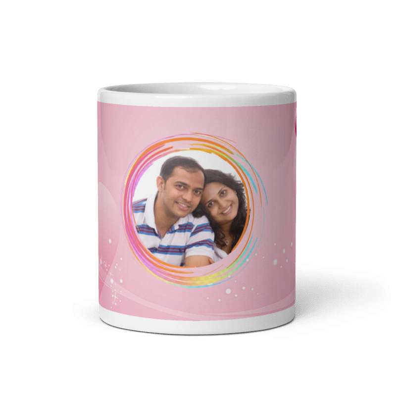 Customized Coffee Mug - Add Your Own Photo - Beautiful Pink Background