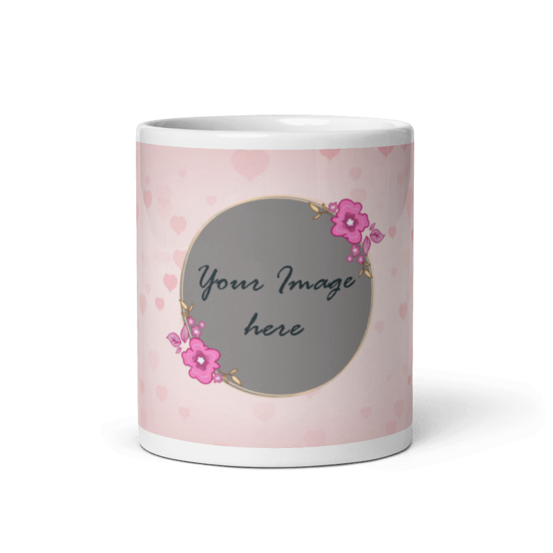 Customized Coffee Mug - Add Your Own Photo -Lovely Pink Background