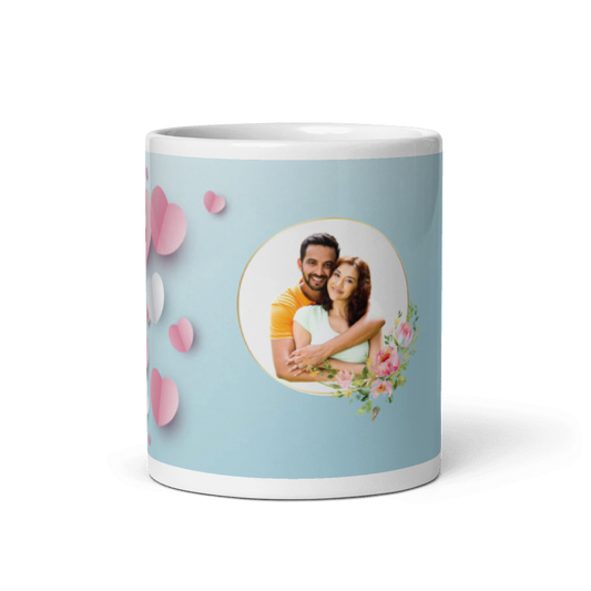 Customized Coffee Mug - Add Your Own Photo -Sky Blue Background