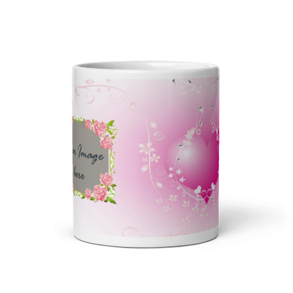 Customized Coffee Mug - Add Your Own Photo -Heart Background