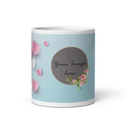 Customized Coffee Mug - Add Your Own Photo -Sky Blue Background