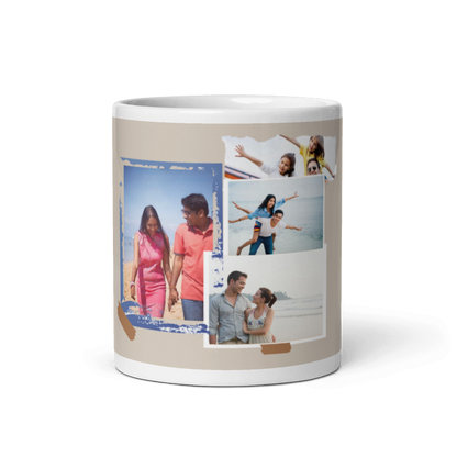 Customized Coffee Mug - Add Your Own Photo -4 Photo Frame Pattern