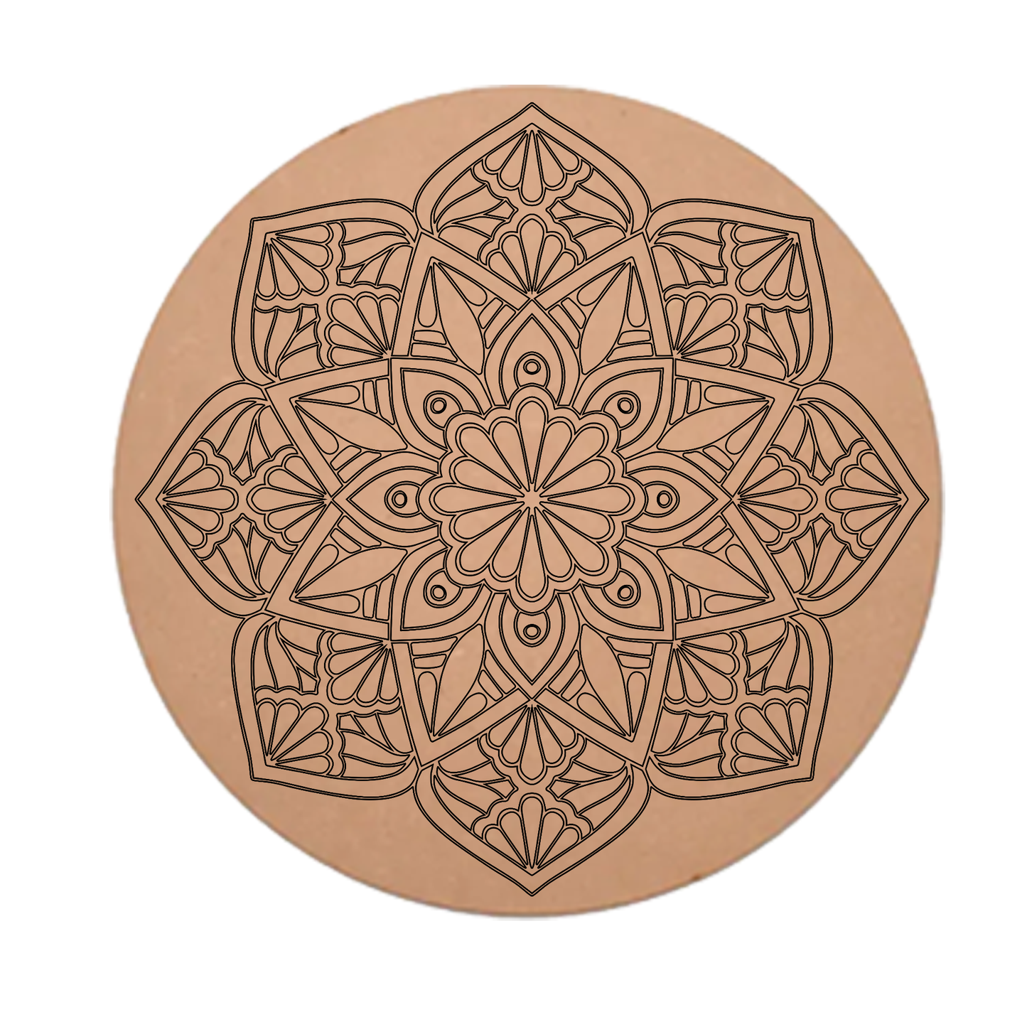 MDF Pre Marked Mandala Art Beautiful Cutout Round