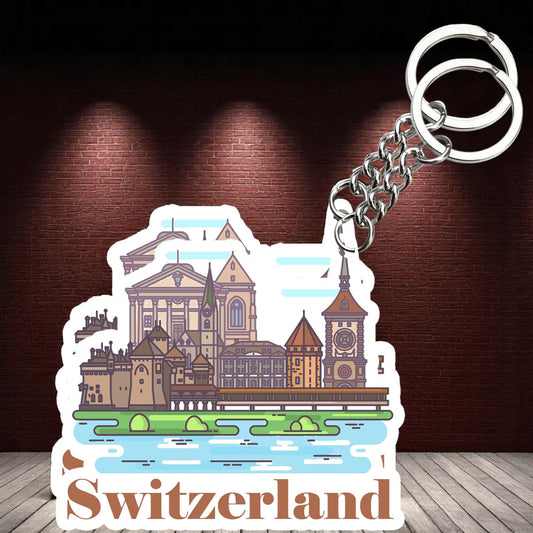 Beautiful Switzerland City Key chain ( Set of 2 )