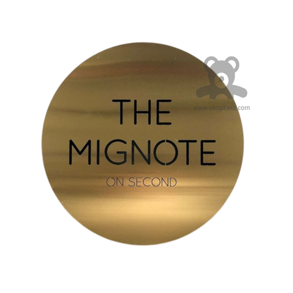 ShopTwiz Circle Golden Black Letter Name Plate for House and Office