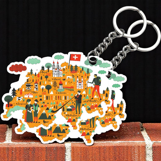 Switzerland City Key chain ( Set of 2 )