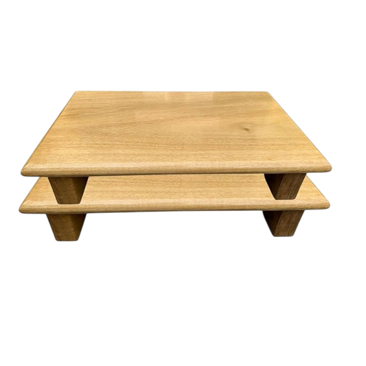 ShopTwiz Wooden Puja MultiPurpose Chowki 2 Pack