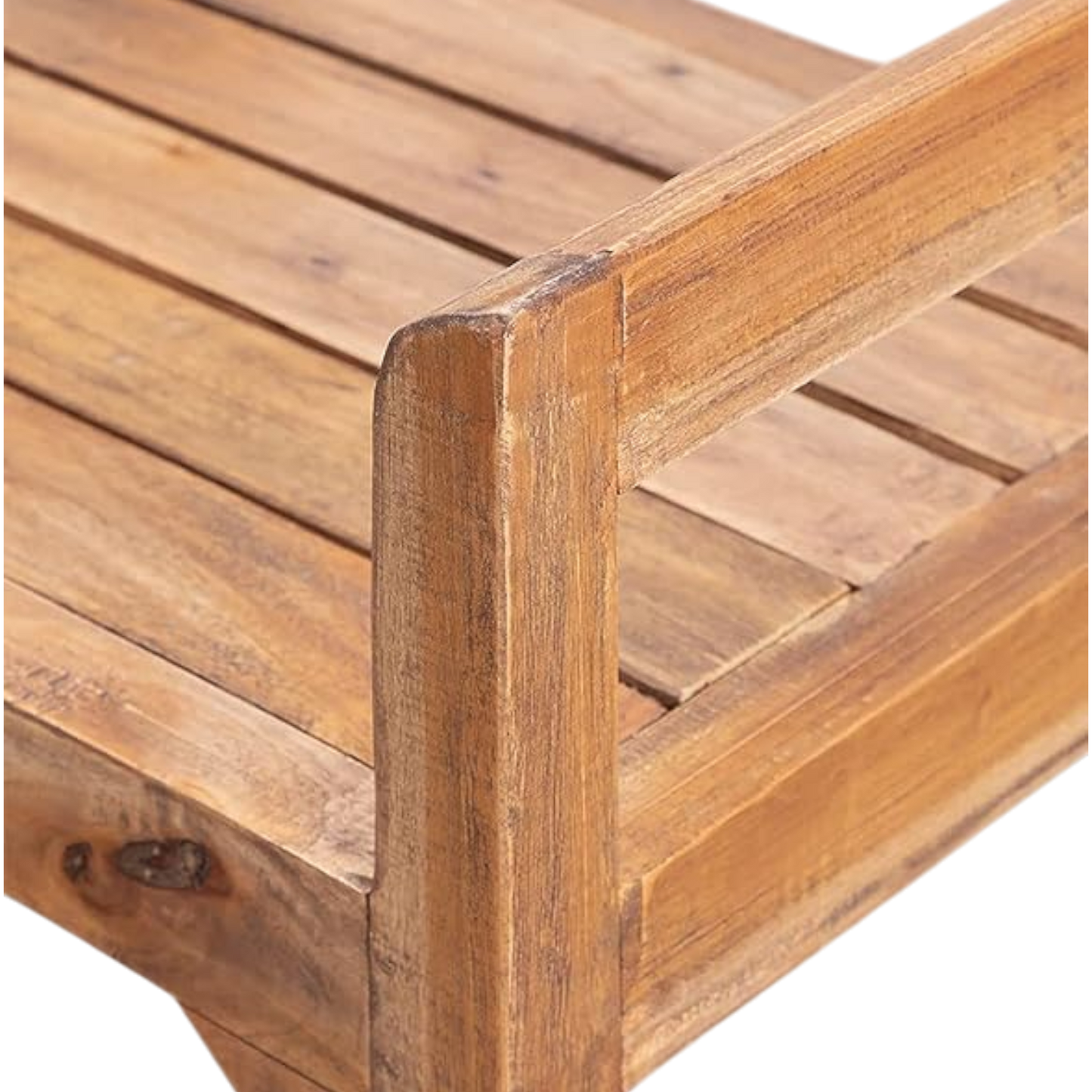 ShopTwiz Woooden Seating Bench with Armrest For Home Living