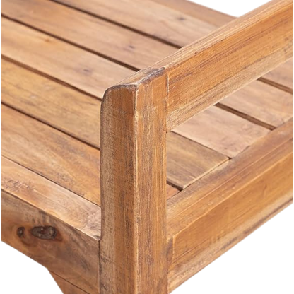 ShopTwiz Woooden Seating Bench with Armrest For Home Living