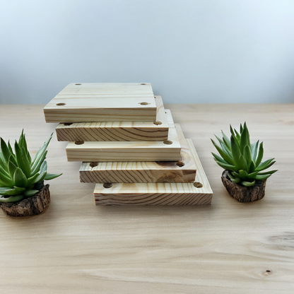 ShopTwiz Wooden Square Pine Wood 5 Pack
