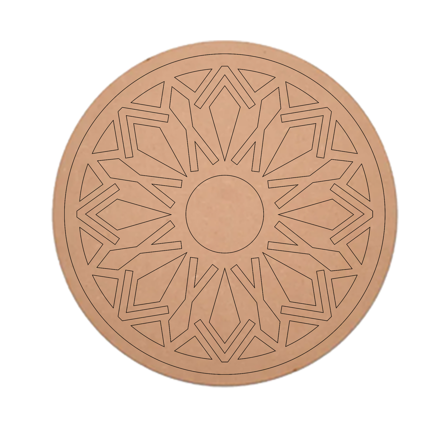 MDF Pre Marked Beautiful Art Cutout Design Craft Round