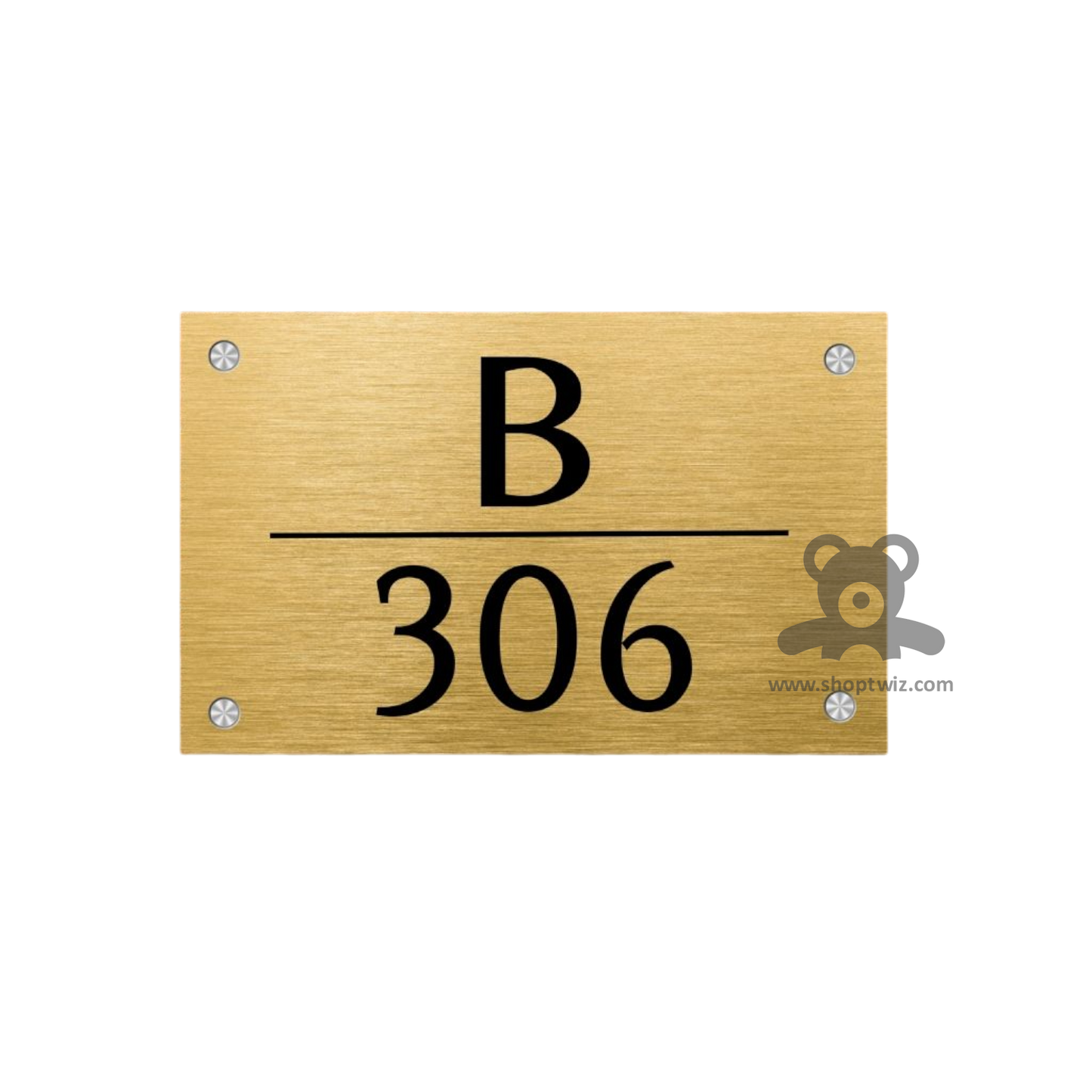 ShopTwiz Rectangle Wood Black Latter Name Plate for House and Office